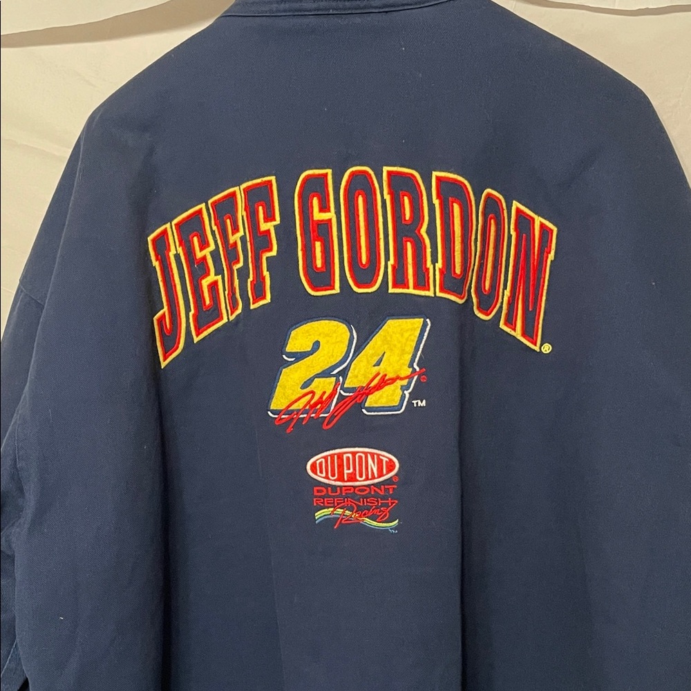Chase Authentic XL DuPont NASCAR Navy Jacket. Jeff Gordon # 24 Zipper, pockets.